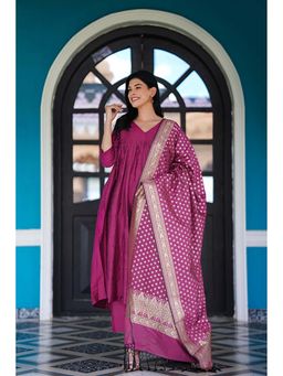 Ethnic Elements - Cotton Silk Kurta and Pant with Dupatta
