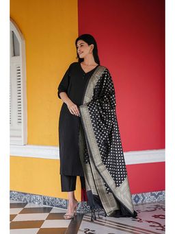 Ethnic Elements - Cotton Silk Kurta and Pant with Dupatta