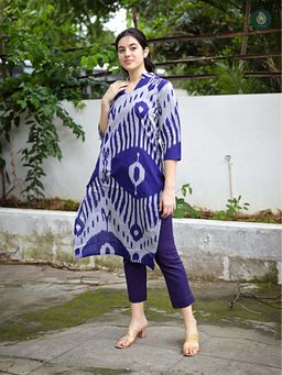 Ethnic Elements - Uzbek Ikkat Print Kurta And Pant