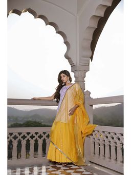 Ghoomar Jaipur - Buttercup Gota Kurta Sharara with Dupatta