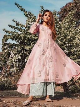 Ghoomar Jaipur - Chanderi Hand Block Printed Kurta with Palazzo