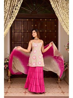 Ghoomar Jaipur - Falak Pink Kurta with Sharara and Dupatta