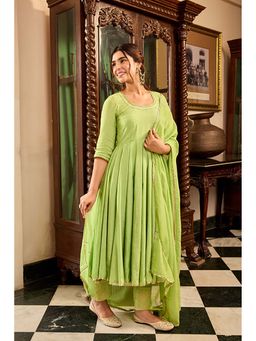 Ghoomar Jaipur - Inaayat Green Suit Anarkali Kurta with Pant and Dupatta