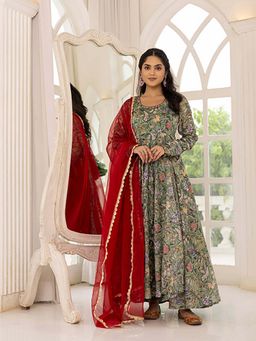 Ghoomar Jaipur - Island Splash Anarkali and Pant with Dupatta