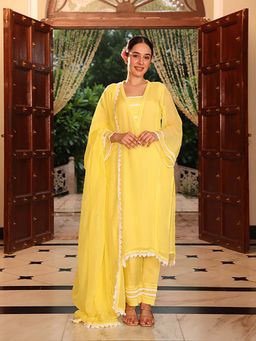 Ghoomar Jaipur - Lace Organza Kurta and Pant with Dupatta