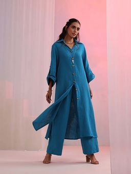 Kudi Pataka Designs - Azure Kurta with Pant
