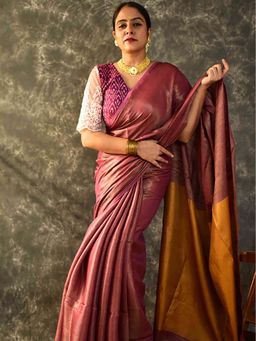 Sundarii - Ud014 - Linen Tissue Saree Without Blouse