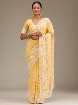 Koskii - Women Sequins Georgette Saree With Unstitched Blouse