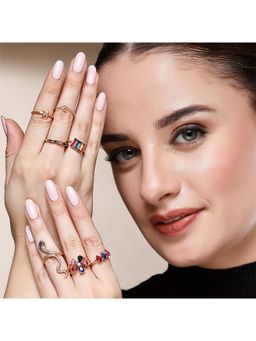 Karatcart - Bohey by Trendy Gold Plated 7 Rings Pack Featuring Snake and Floral Designs for Women