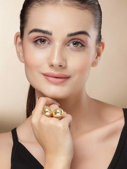 Karatcart - Bohey by Stylish Gold Plated Abstract Teardrop Ring for Women