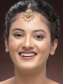 Karatcart - Traditional Gold-Plated Elephant-Design Maang-Tikka for Women