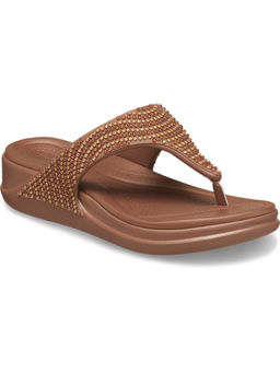 Crocs - Women Boca Bling Flip Wedge Brown