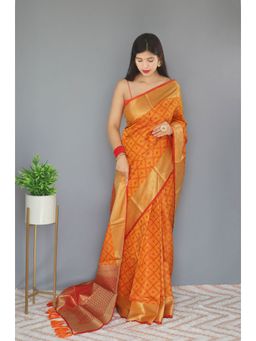 EXCLUSIVA - Mustard Patola Saree with Unstitched Blouse