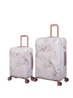 it luggage - Sheen Marble Pink Set of 2 24-20 Inches Expandable Hardsided TSA Luggage Trolley