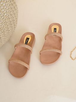 Sherrif Shoes - Women's Rose Gold Color Flipflops