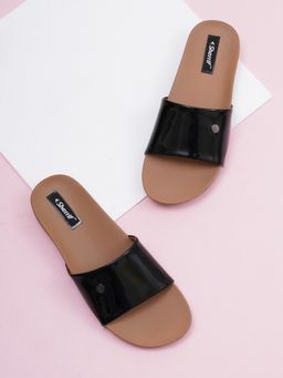 Sherrif Shoes - Women's Black Color Flip-Flops