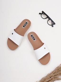 Sherrif Shoes - Women's White Color Flip-Flops