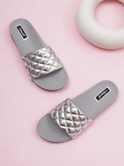 Sherrif Shoes - Women's Silver Color Flip-Flops