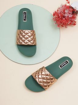 Sherrif Shoes - Women's Rose Gold Color Flip-Flops