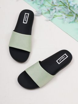 Sherrif Shoes - Women's Green Color Flip-Flops