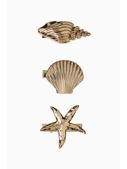 H&M - Women Gold 3-Pack Metal Hair Clips