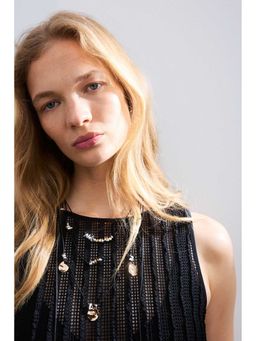 H&M - Women Black Multi-Strand Cord Necklace