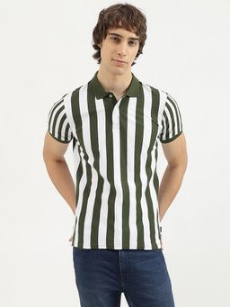 United Colors of Benetton - Green Stripes Polo T-Shirt