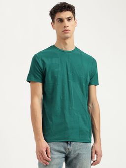 United Colors of Benetton - Blue Self Design T-Shirt