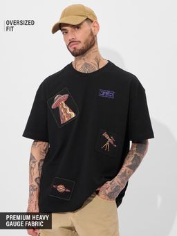 The Souled Store - Black Printed T-Shirt