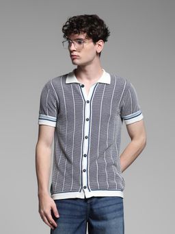 Jack & Jones - Blue Stripes Polo T-Shirt