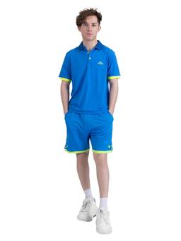 STRCH - Blue Solid Polo Polo T-Shirt