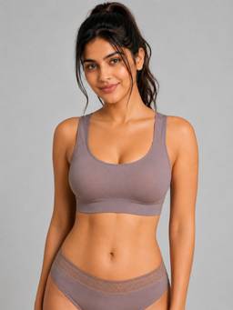 Shop The Edit - Wireless Full Coverage Grey Everyday Bra