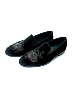 SHUTIQ - Florido Crystal Coal Black Shoes