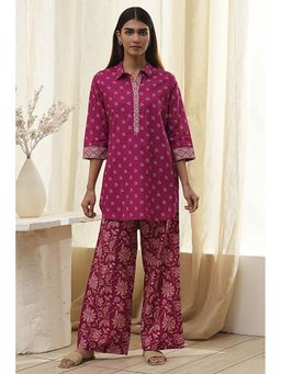 Biba - Women Red Cotton Co-Ord (Set of 2)