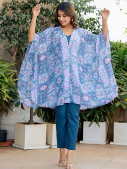 HOUSE OF JAMOTI - Flowing Floral Kaftan with Top & Pant (Set of 3)