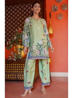 HOUSE OF KARI - Printkari Muslin Green Co-Ord (Set of 2)
