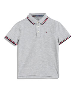 Tommy Hilfiger - Boys Grey Solid Polo T-Shirt