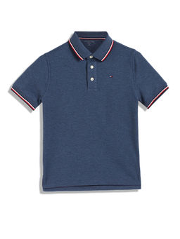 Tommy Hilfiger - Boys Navy Blue Solid Polo T-Shirt