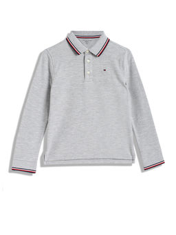 Tommy Hilfiger - Boys Grey Solid Polo T-Shirt