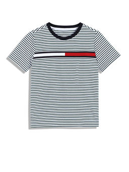 Tommy Hilfiger - Boys Green Stripes Half Sleeves T-Shirt