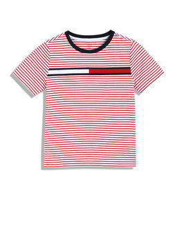Tommy Hilfiger - Boys Red Stripes Half Sleeves T-Shirt