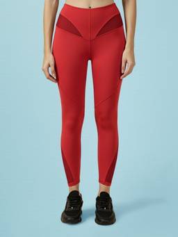 Fitkin - Women Red High-Waist Tights