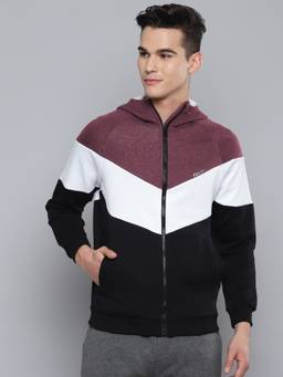 Fitkin - Men Multi-Color Colorblocked Pure Cotton Sporty Jacket
