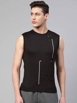 Fitkin - Black Solid design Training T-shirt
