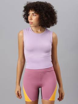Fitkin - Women Lavender Sleeveless Crop Tank Top