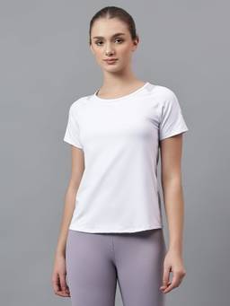 Fitkin - Women White Round Neck T-Shirt