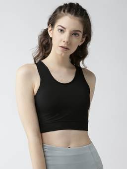 Fitkin - Women Black Medium Support Sports Bra
