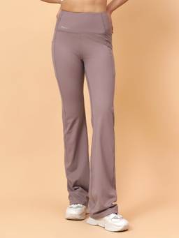 Fitkin - Women Beige Straight Gym and Yoga Trackpant