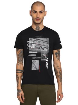 Wrangler - Men Black Graphic Regular Fit T-shirt