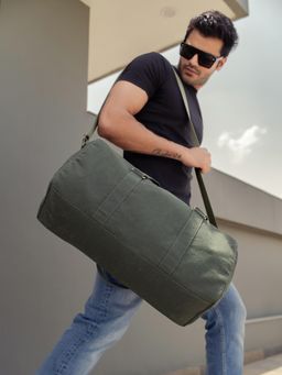 Mona B - Unisex Solid Ayn Duffle Bag - Green (L)